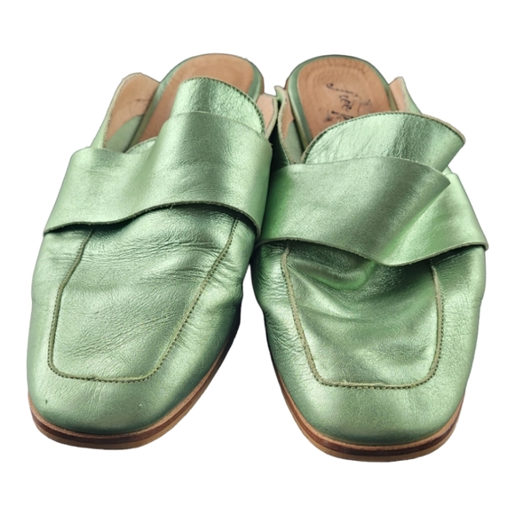 Free People At Ease Mules Green Metallic - Picture 5 of 6